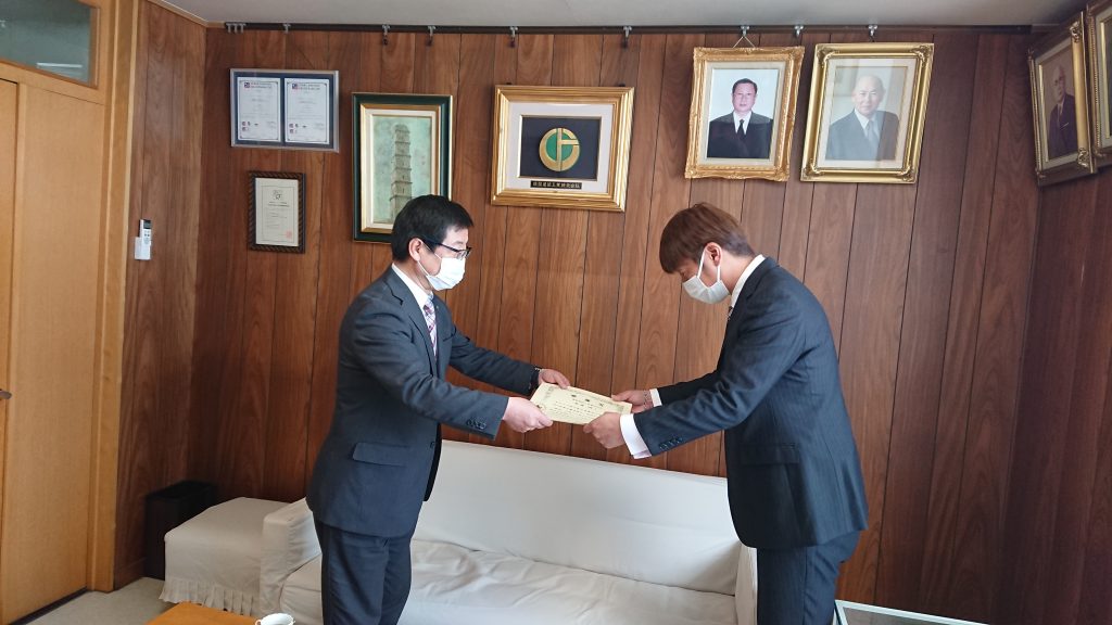 優秀現場代理人感謝状をいただきました。